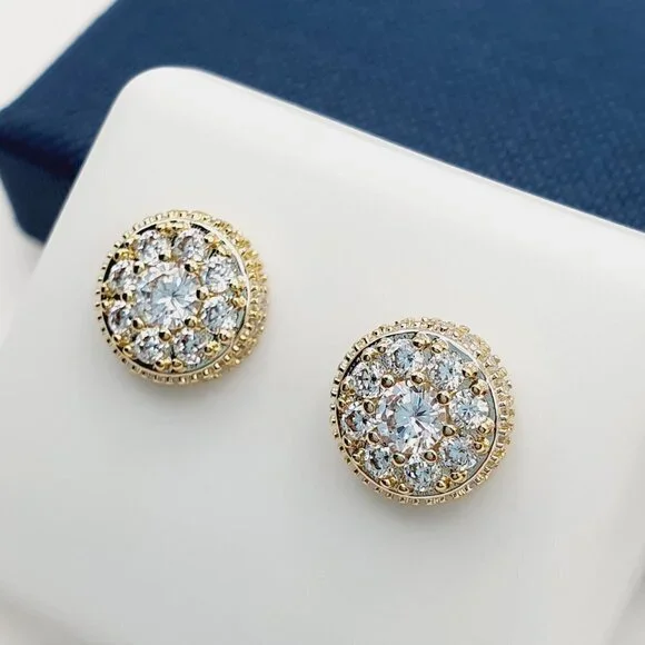 14K Gold Plated Cubic Zircon Earrings, INUS1BR113